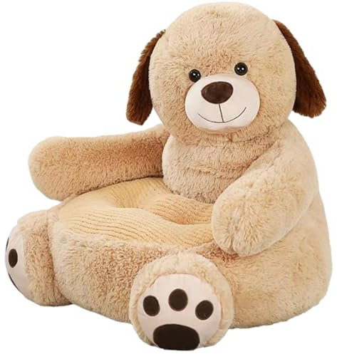 Pineeseatile Kindersofas Kinder Sofa entzückender Cartoon Brown Hund Kleinkind Sessel 20x20x18 Zoll tierisch geformtes Plüsch -Spiel Sofa für Baby Entspannung