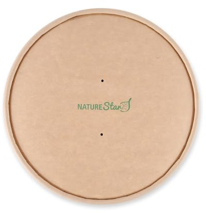 FRANZ MENSCH 300 Stück NATUREStar Deckel für Salatschalen Caesar | Kraftpapier/PLA, Ø: 15cm, braun, Karton, Deckel für Salatschalen, Kraftpapier Deckel, Einmal Deckel,