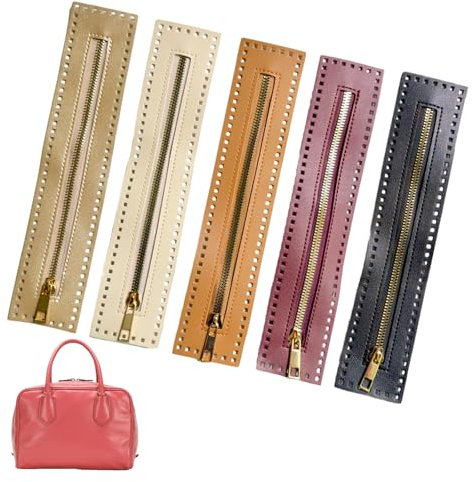 Chiusura con cerniera in pelle PU da 26 cm, 5 colori, cerniera in pelle PU per borse all'uncinetto, borse, riparazioni all'uncinetto
