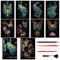 8 Stück Magic Rainbow A4 Kratzpapier- Bastelsets für Kinder, Regenbogen Kratzpapier, Kratzbilder Set DIY Bastelsets mit Kratzwerkzeuge Kit für Kinder Erwachsene, Nachtleuchtend Schmetterling+Pfau