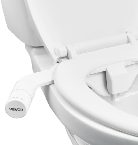 VEVOR Pulvérisateur Bidet Non Électrique, Accessoire pour Bidet Toilette avec Pression d'Eau Réglable, Doubles Buses Rétractables, Eau Froide, Entrée en Acier Inoxydable, pour Lavage Féminin, Blanc