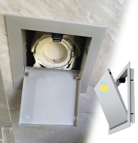 Zugangsplatte für Dusche, Sanitär, Klick-Funktion, Dachbodentür, Trockenbau, Decke, Wandabdeckung, Unterputzmontage, Verkabelung, Verdeckung, Grau, 50 x 60 cm