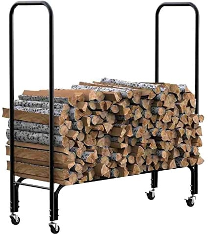 IXMLDAXD Brennholz, Brennholzregal, großes Brennholzlager mit Rädern, 121,9 cm Langer Holzscheit-Aufbewahrungsständer, for Terrassenkamin, Feuerstelle im Freien, hintere Veranda, einfach zu montieren