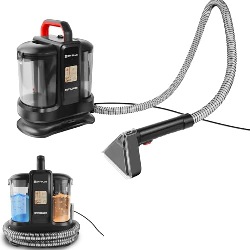 Waschsauger Teppichreiniger, 450W 15kPa Polsterreiniger Gerät 1,2+0,6L, Carpet Cleaner Auto Sofa Reiniger Couch Nass Trockensauger Reinigungsgerät, Fleckenreiniger für Teppich