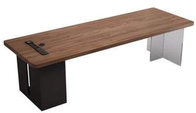 TEESONG Vanity Desk Office Desks Solid Wood Desk Acrylic Transparent Floating Boss General Manager Modern Computer