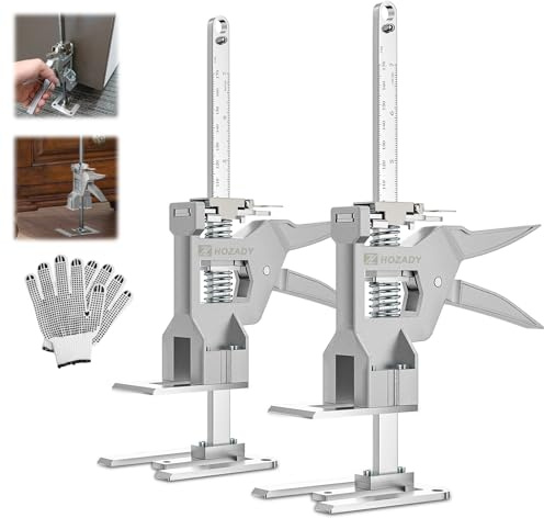 Labor Saving Arm Jack 2 Pack, 440LBS Capacity Furniture Lifting Tool, 12-Inch Multi-Functional Height Adjuster for Installing Windows, Doors, Tiles and Appliances