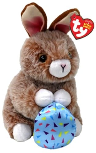 TY Praline Rabbit Easter Beanie Bellies 14cm Soft Plush Toy Cuddly Collectible Stuffed Toy Easter Gift for Kids