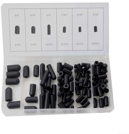 Rubber Vacuum Cap Assortment 80 Pieces, Carburetor Vacuum Line Cap Block Off Set, Silicone Dust Cap for Automotive Engine