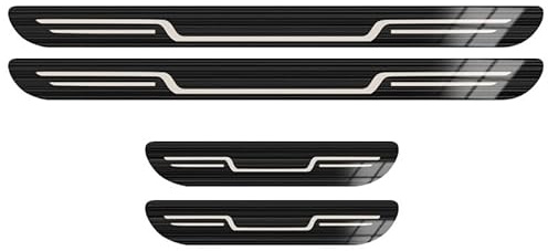 ONEMAJI Edelstahl Einstiegsleisten für Ford Puma 2024 2025, Türschweller Schutzleisten Kratzschutz Trittleisten Auto Tuning Zubehör Set 4-TLG,Glossy Black