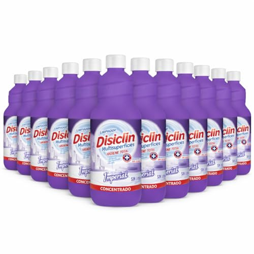 Disclin Imperial Fregasuelos – Pack 12 unidades - Caja completa - Aroma IMPERIAL - Apto para Todo Tipo de Superficies, 1 Litro - Rasmacor