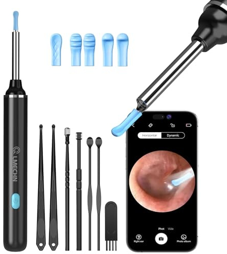 Ear Wax Removal Kit with 1080P Camera, LMECHN Ear Cleaner with Light & 8 Ear Spoons, Otoscope Earwax Remover Tool Compatible with iPhone & Android