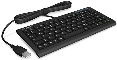 KeySonic ACK-3400U (DE) Kabelgebundene Tastatur im Super-Mini-Layout, integriertes Nummernfeld, SoftSkin (schwarz)