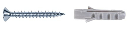 Alberts 426200 Schrauben- und Dübel-Set | zur Befestigung von Teppichprofilen und Teppichkantenprofilen | verzinkt | 25 x 3 mm | 10er Set