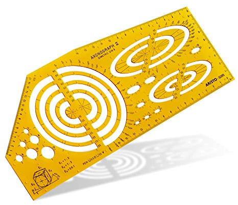 Aristo AR5085 Schablone Axonograph Dimetric (Zeichnen von räumlichen Darstellungen in dimetrischer Perspektive, PET-Kunststoff) orange-transparent
