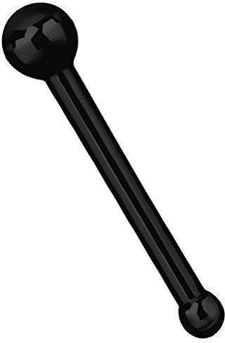 Modern Nature Piercingschmuck Piercing 316l Stahl Nasenstecker mit Kugel, schwarz, Stabstärke 0,8 mm und Stopper