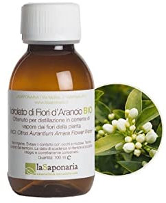 La Saponaria | Idrolato di fiori d'arancio bio, Acqua floreale lenitiva, illuminante, rigenerante, ottima per le pelli secche e sensibili, 100ml
