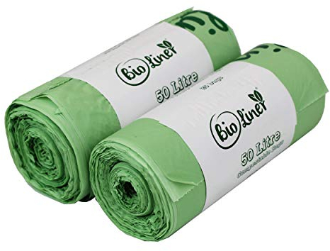 50 Litre Bioliner - Compostable Swing Bin/Caddy Liners – 2 Rolls - 50 bags