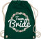Turnbeutel Rucksack - JGA Junggesellenabschied Frauen - Team Bride Blumenkranz I Bride Crew - Unisize - Dunkelgrün - utensilien junggesellinnenabschied brauttaschen bachelorette party bridemaid