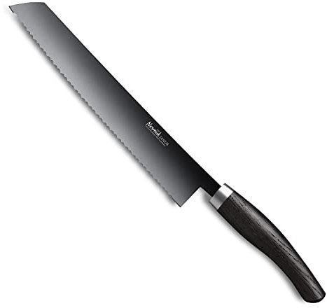 Nesmuk Brotmesser 27 cm Janus Mooreiche Holz - scharfer Wellenschliff - für Brot, krustige Braten, Zitrusfrüchte, Ananas und mehr