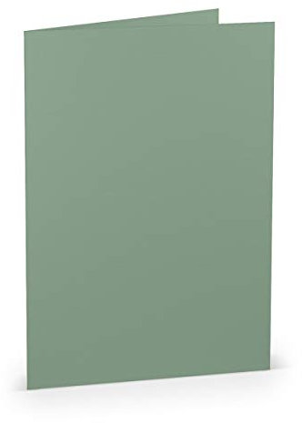 PAPERADO 50 Faltkarten DIN A5 - Eucalyptus gerippt - 220 g/m² - 14,8 x 21 cm - Blanko Doppelkarten Klappkarten Einladungskarten