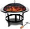 Defacto Feuerstelle Ø 75 cm Edelstahl | Hakenfunken, Feuerschale, Feuerkorb, Garten | Multifunktional für Outdoor Camping Versorgung mit Rundform DF-3030C