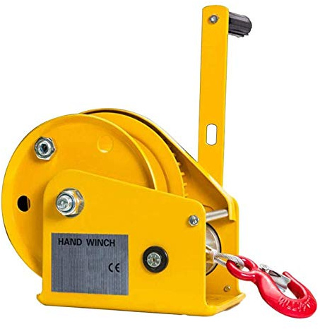 LXYYSG Cabrestante Manual con Freno, Portátil Cabestrante Manual Pequeño con Manivela y Cable para Polipasto o Arrastre Carga de Carga, La Carcasa de Acero Protege el Trinquete
