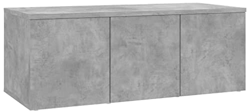 vidaXL Mueble para la TV Armario Muebles Auxiliar Aparador para Soporte Televisor Salón Habitación Decoración Contrachapada Gris Hormigón 80x34x30cm