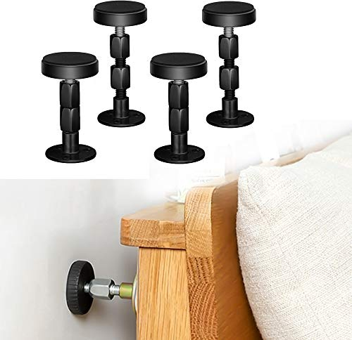 Krisler Verstellbares Bettgestell mit Gewinde, Anti-Schüttel-Werkzeug für Bett, Kopfteil-Stopper, Bettkopfteile verhindern Lösen, Anti-Schüttel-Befestigung, 30-112 mm, einfache Installation (schwarz)