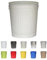 Jinfa | Cubo de basura de metal con asas | Contenedor vintage para interiores, reciclaje | Sin tapa | Blanco Crema | Tamaño: XL | 42 cm de diámetro, 47,5 cm de altura | Volumen: 62 Litros