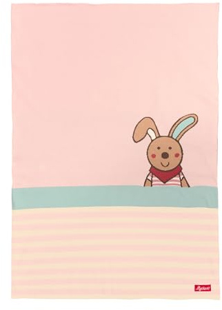SIGIKID 39445 Strickdecke DubbiDuu Mädchen Baby-Decke empfohlen ab Geburt rosa/hellblau