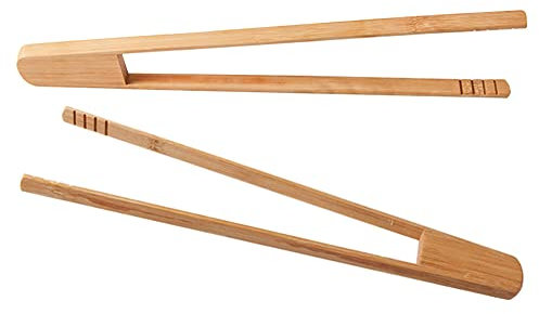 Lot de 2 Pinces à Toast en Bambou de 30 cm pour la Cuisine