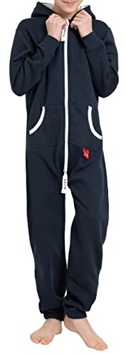 Basisstoff Yuppie Kinder Jumpsuit Jungen Mädchen Overall Navy Gr. 158-164