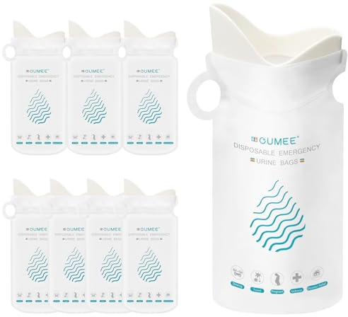 OUMEE 8/12/20/24 Pack Emergency Disposable Urinal Bags, 700ML Camping Pee Bags Unisex Urine Bag Vomit Bag for Travel Traffic Jam Portable Toilet Bag for Men Women Kids