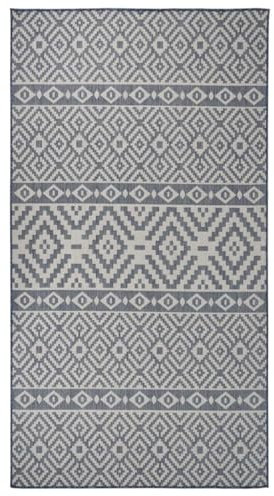 vidaXL Outdoor Teppich Flachgewebe Witterungsbeständig UV-beständig Außenteppich Balkon Terrasse Garten Swimming Pool 80x150cm Blau Gestreift