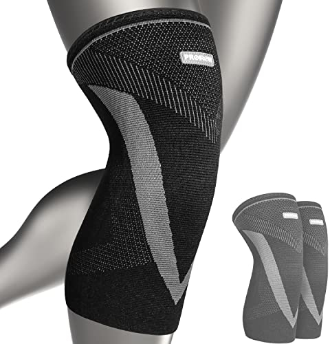 Kniebandage 2 Pack, Bandage Knie Damen/Männer, Atmungsaktiv Anti-Rutsch-Kniestütze, Knieschiene Erholung von Knieschmerz, Sport, Knee Support for Orthopädische, Kompression für Meniskusriss/Laufen