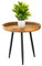 casamia Beistelltisch Holz rund ø 40 o. 50cm Couchtisch Wohnzimmer Tisch Vancouver Metall-Füße schwarz matt Größe Durchmesser 50 - Höhe 48 cm