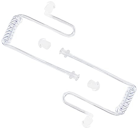 HYSHIKRA Ersatz verdeckte akustische Luftspule Audioröhre kompatibel mit Motorola Kenwood Baofeng Sprechfunkgerät FBI Sicherheit Hörmuschel Headset (Transparent, 2 Pack)