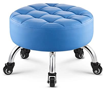 Kleiner Hocker Mit Rollen Ohne Rückenlehne PU-Polsterbank Wasserdicht Tragbar 33 * 26cm