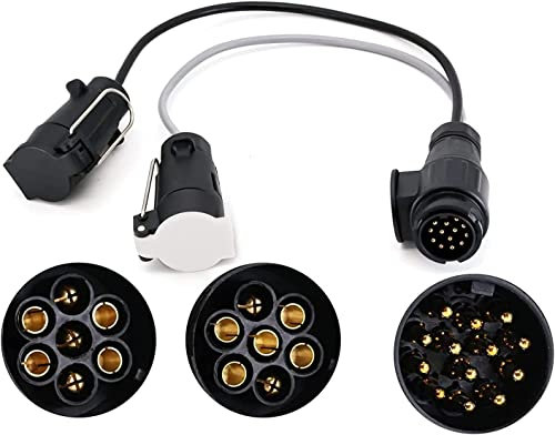 EVERGD Towbar Towing Electric Conversion Adapter Lead 13 Pin -7pin N and S Adaptor lead For Trailer Truck Caravan