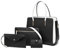 YeumouG Handtasche Damen Groß Schultertasche Handtaschen Set Für Frauen Umhängetasche Geldbörse Kartenhalter Taschen Shopper 4-teiliges Set (Schwarz)