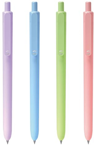 HeTaoCat 0.5mm Fine Point Retractable Gel Ink Pens (Multicolor) | 0.5mm fine point | Quick-dry gel ink | Retractable | Candy-colored barrel | Comfort grip | 4-pack