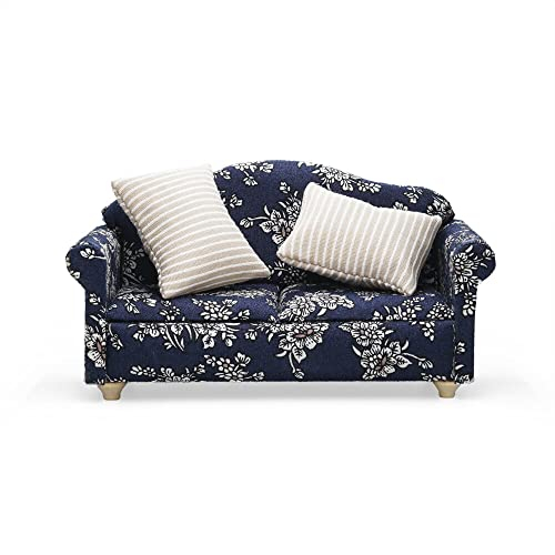 Odoria Miniatur Sofa Couch Puppenhaus Möbel Zubehör, Dunkelblau, 1/12 Maßstab