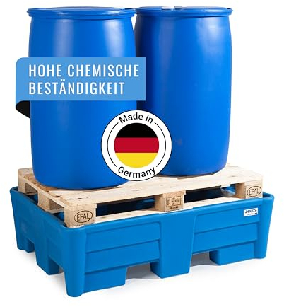 Auffangwanne classic-line aus Polyethylen (PE) für 2 Fässer, ohne Gitterrost, 1330x930x385