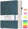 OFFIGIFT Notizbuch A4 liniert, Hardcover Tagebuch mit 312 Nummerierten Seiten, 100g/m² Tintenfestes Papier Dickes Tagebücher, Leder Tagebuch für Erwachsene Frauen Männer, 21,6 x 28,8 cm, Graublau