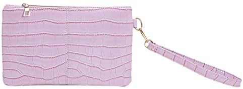 hahuha Mode Frauen Kunstleder Einfarbig Muster Achseltasche Handytasche Umschlagtasche Clutch Bag Brauttasche Clutch (Purple, One Size)