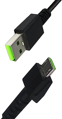 Aiivioll Wireless Mouse USB Charging Cable 1.8M for Razer Viper Ultimate,Basilisk Ultimate,Razer DeathAdder V2 Pro,Naga Pro,With Nylon Braided Cable,Durability&Fast Charging(Black)