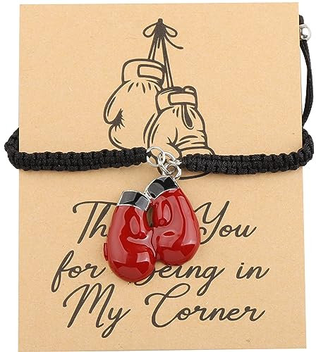 CENWA Box-Geschenk, Boxhandschuhe, Armband, Sport-Geschenk, Dankeschön für Being in My Corner Boxen, Geschenke für Boxer, Boxliebhaber, 7-11, Edelstahl