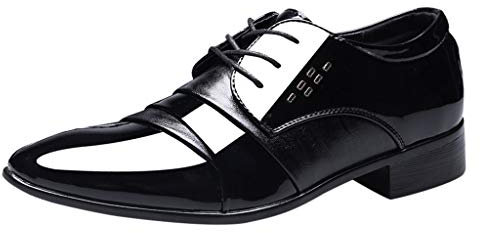 Zapatos Traje Hombre, Cordones Zapatos Vestir Sin Cordones Colegio Zapatos Oxford Calzado Zapatos Marrones Negro Sapatos Comodos Derby Shoes Zapatos De Charol Cuero Mocasines Piel Negocios