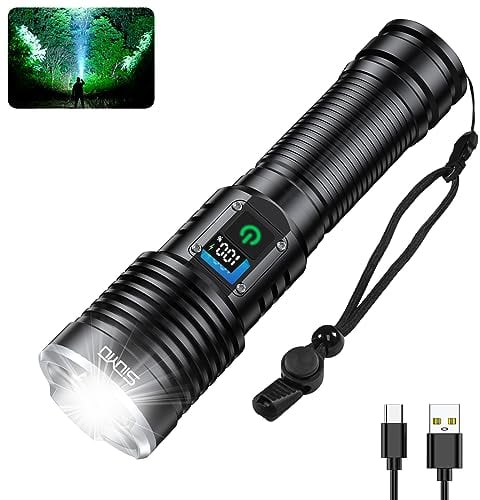 Siuyiu Rechargeable Torch, 2700 Lumen Torches Led Super Bright,5 Modes,Waterproof Function, Led Torch Suitable for Outdoor Activities Such as Camping, Hiking, Walking