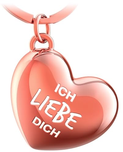 FABACH Herz Schlüsselanhänger - Ich liebe dich Gravur - Partner Glücksbringer - Freundin Geschenk Liebe